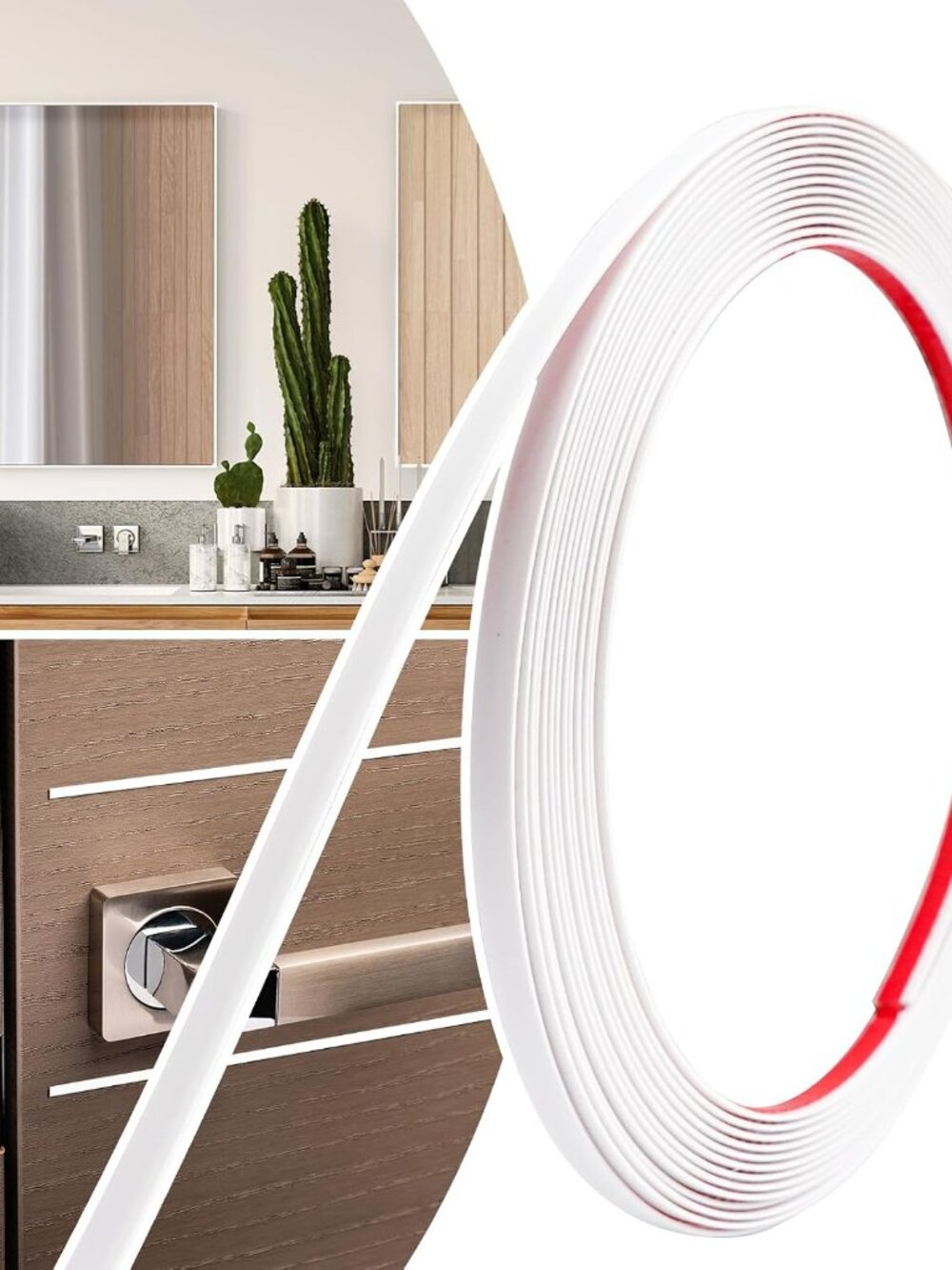 0.25in x 20Ft Peel and Stick Wall Molding Trim, Flexible Trim